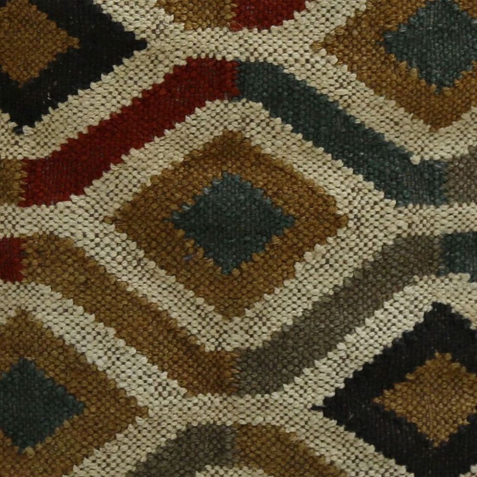 Aztec beige jute blend pouf - Image 3