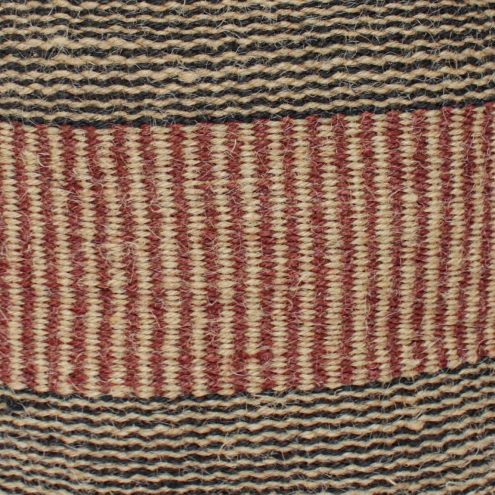Black and rust jute stripe basket - Image 2