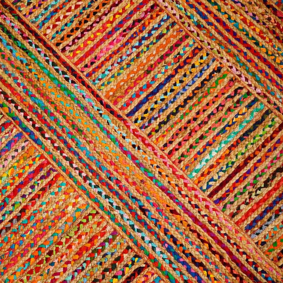 Chindi multicolor stripe jute rug - Image 4