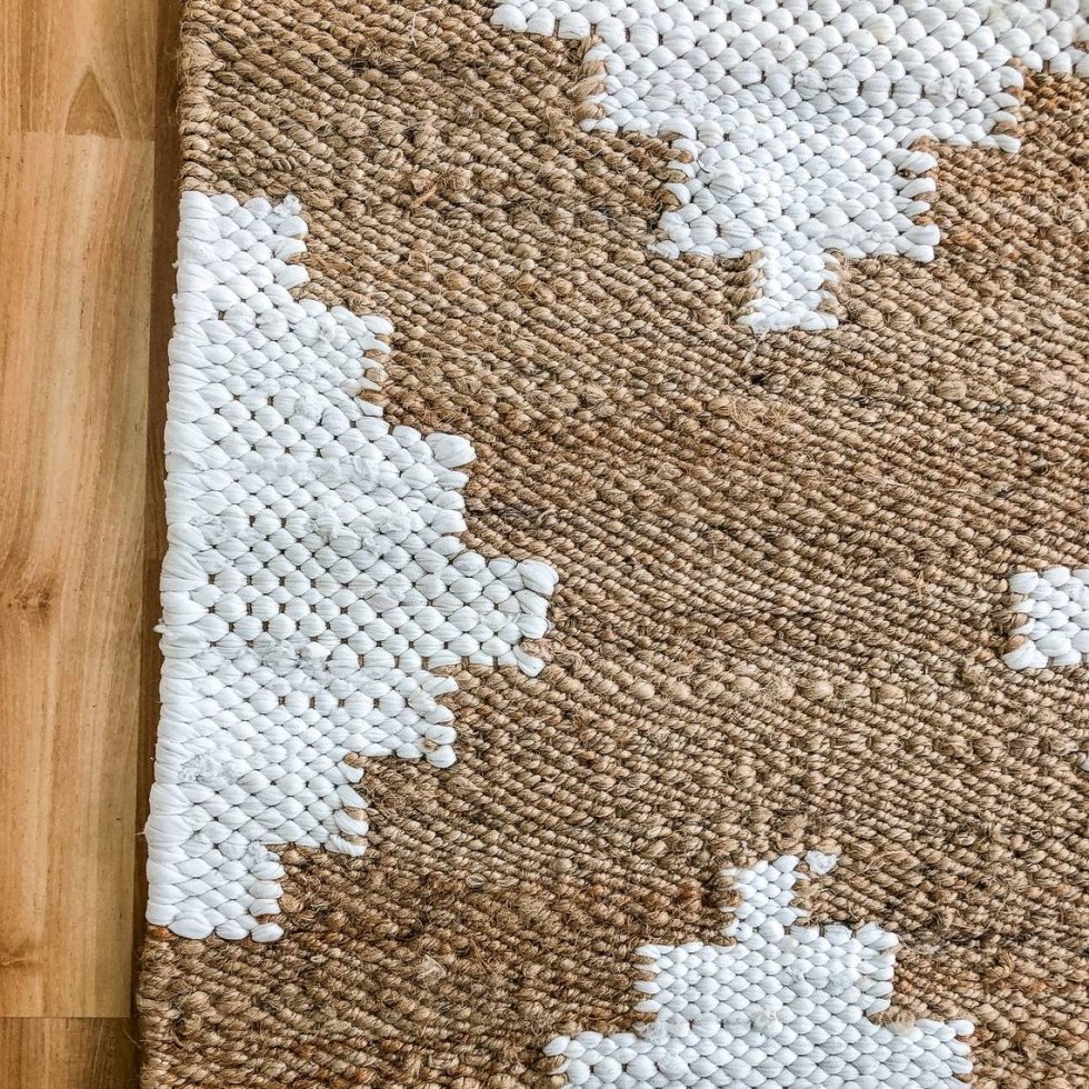 Diamond pattern Jute hemp rug - Image 2