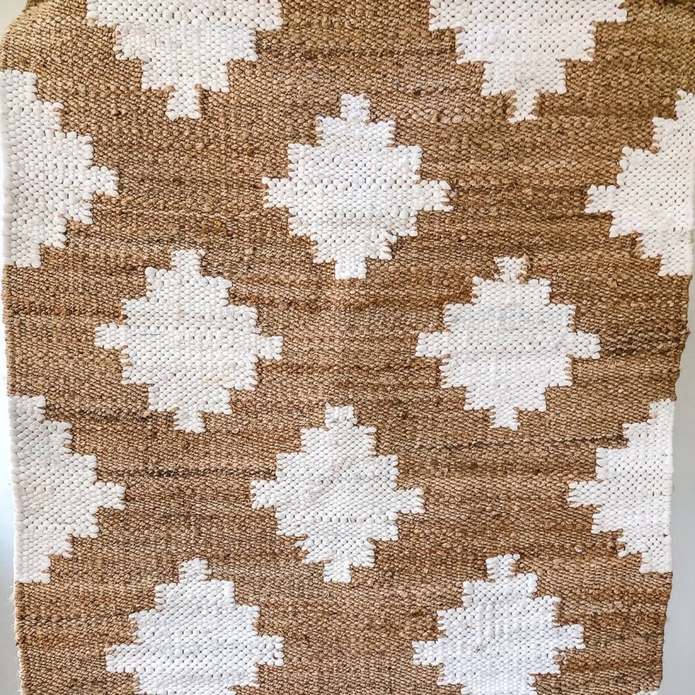 Diamond pattern Jute hemp rug - Image 4