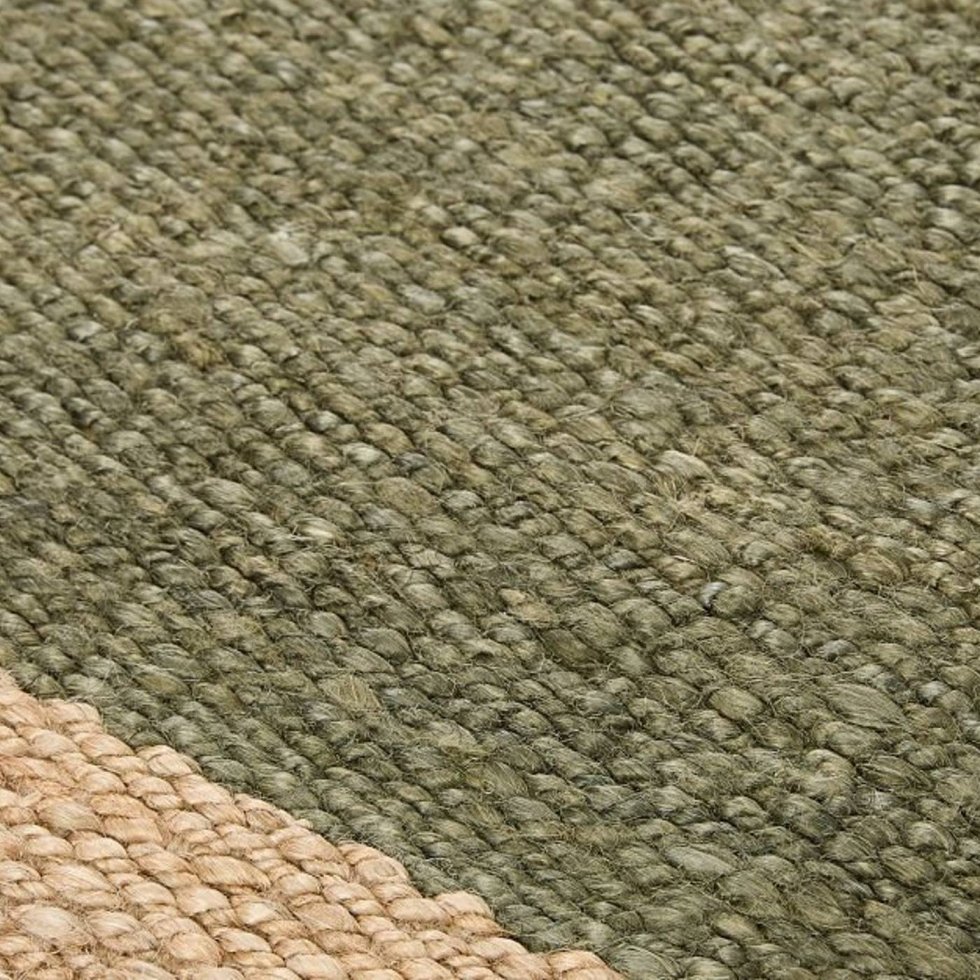Green hemp and jute area rug - Image 3