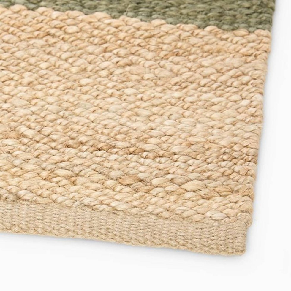 Green hemp and jute area rug - Image 5