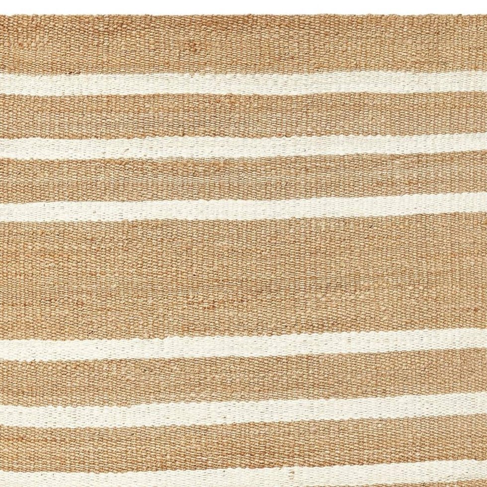 Hemp and jute rug with white stripes - Image 4