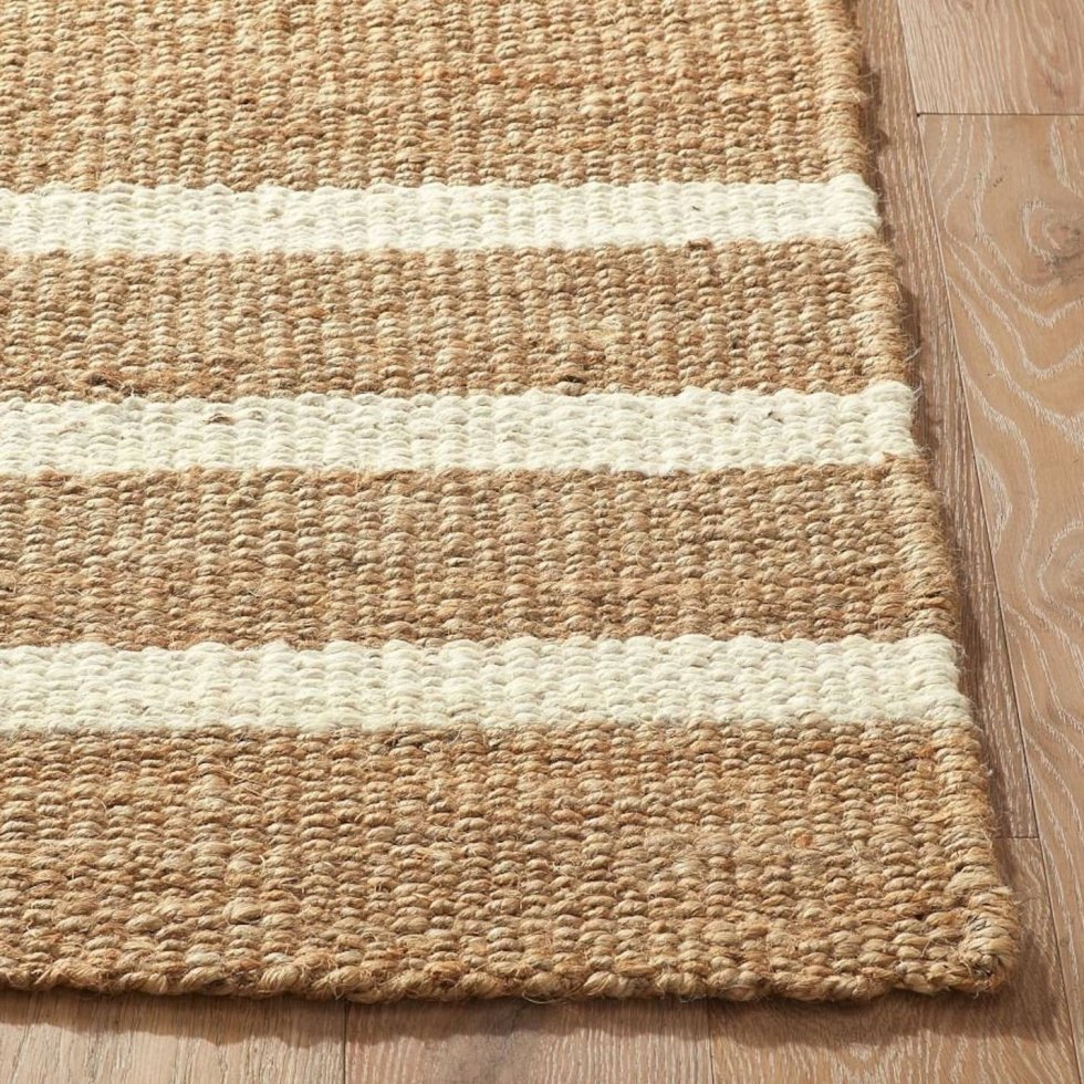 Hemp and jute rug with white stripes - Image 6