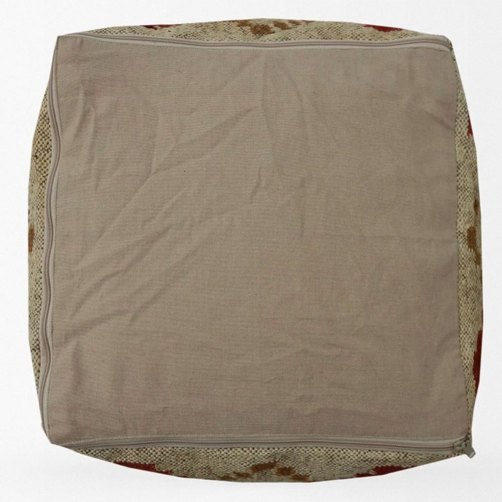 Ivory diamond jute blend pouf - Image 3