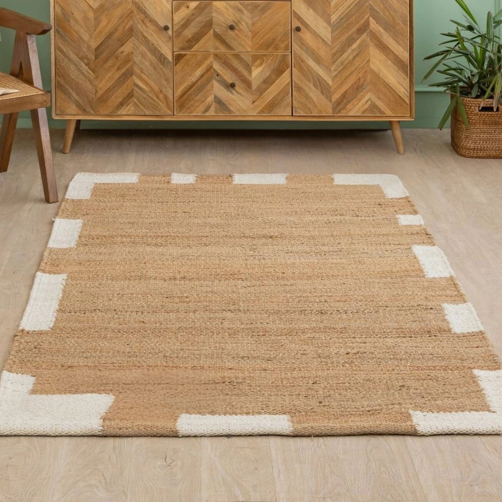 Jute and hemp rugs with white border - Image 2