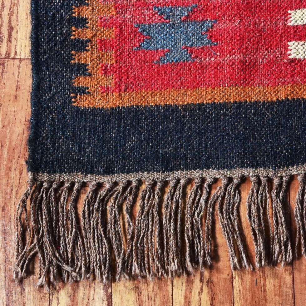 Jute and wool runner kilim rug - Image 6