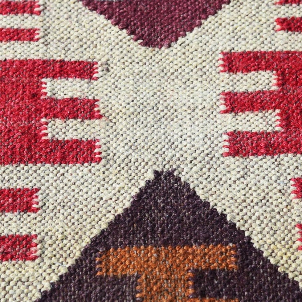 Jute and wool runner kilim rug - Image 5
