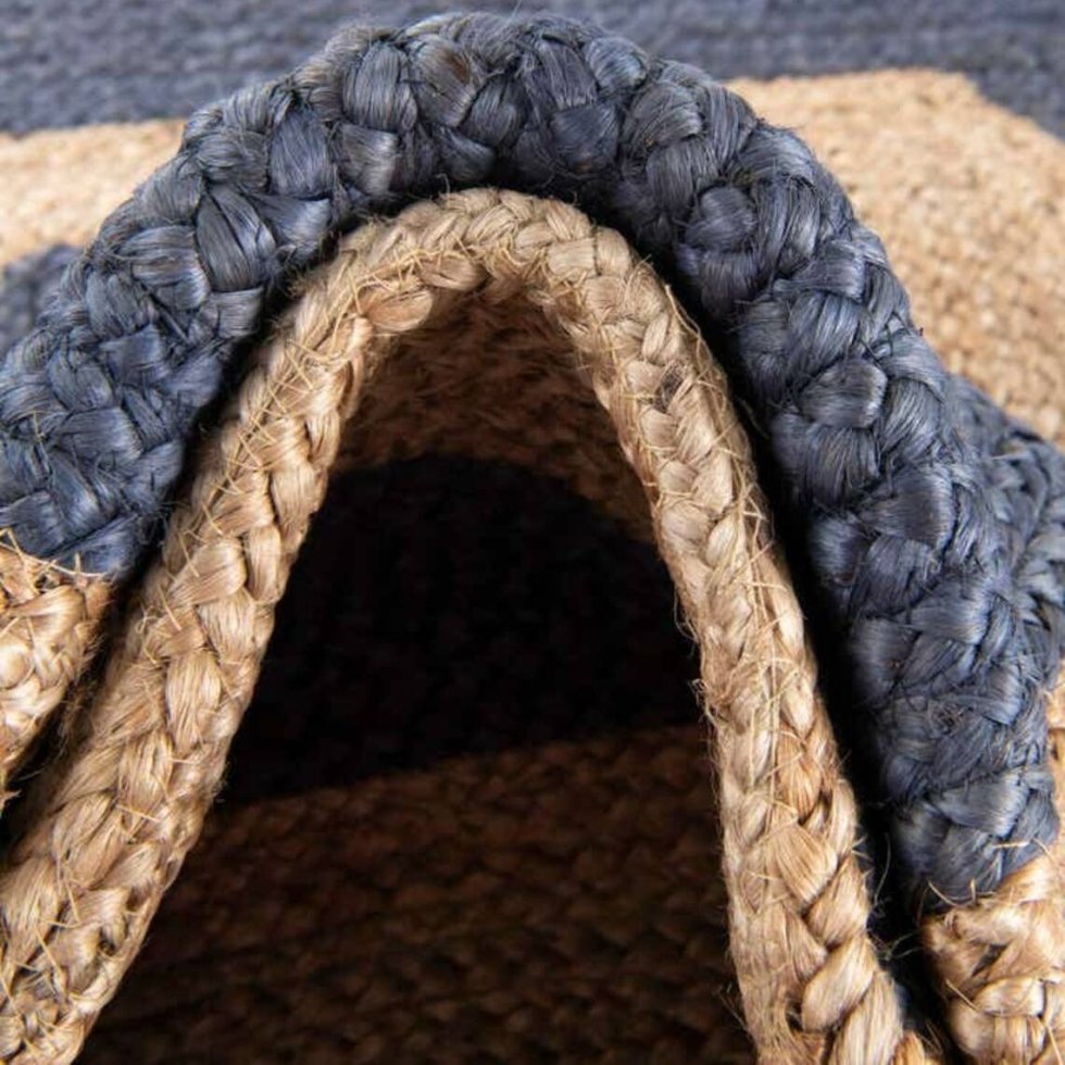 Natural and black target jute round rug - Image 3