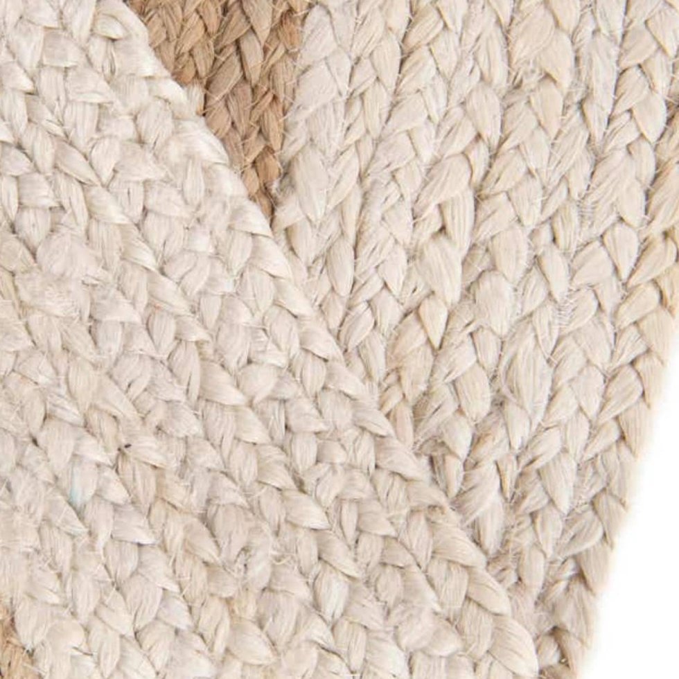 Natural and white target jute round rug - Image 5