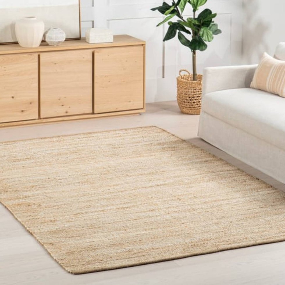 Natural fiber jute rug
