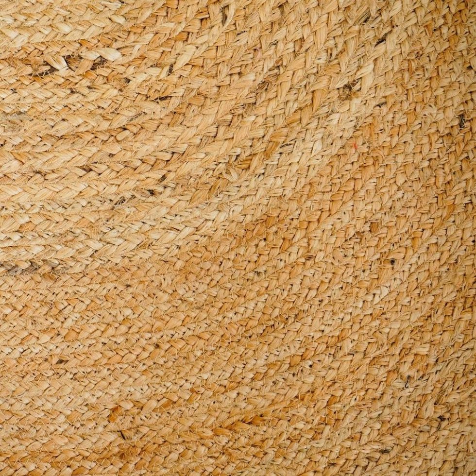 Natural scalloped jute oval rug - Image 3