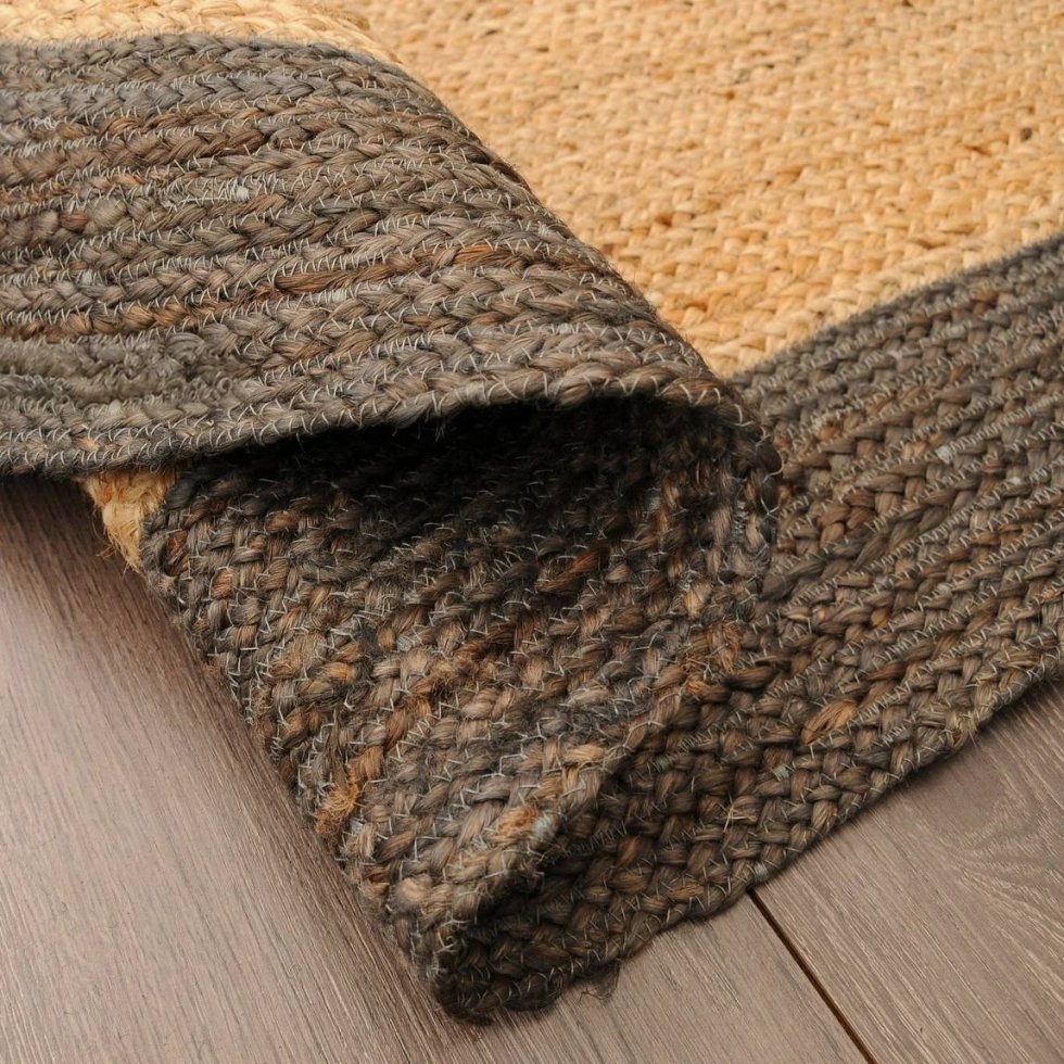 Oval jute rugs with brown border - Image 5