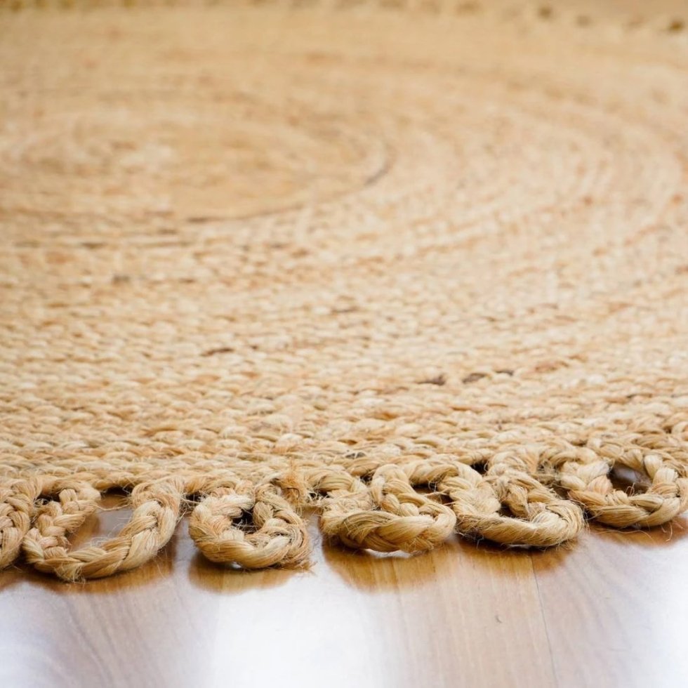 Round scalloped loop jute rug - Image 4