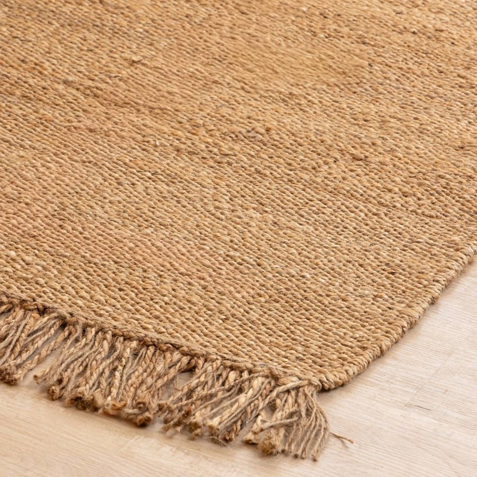 Tan hemp and jute rug - Image 5