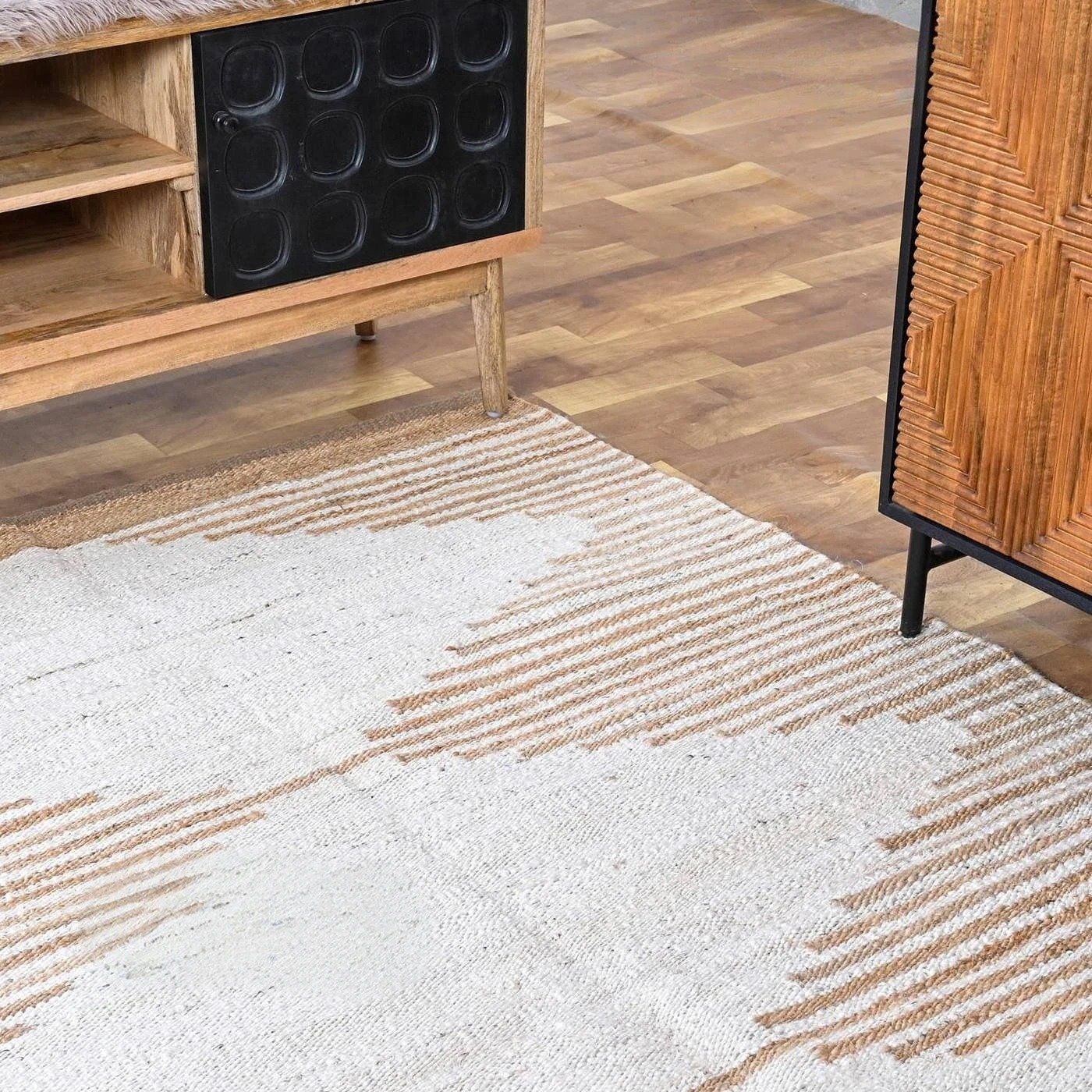 White jute rug diamond pattern White jute rug diamond pattern - Image 2