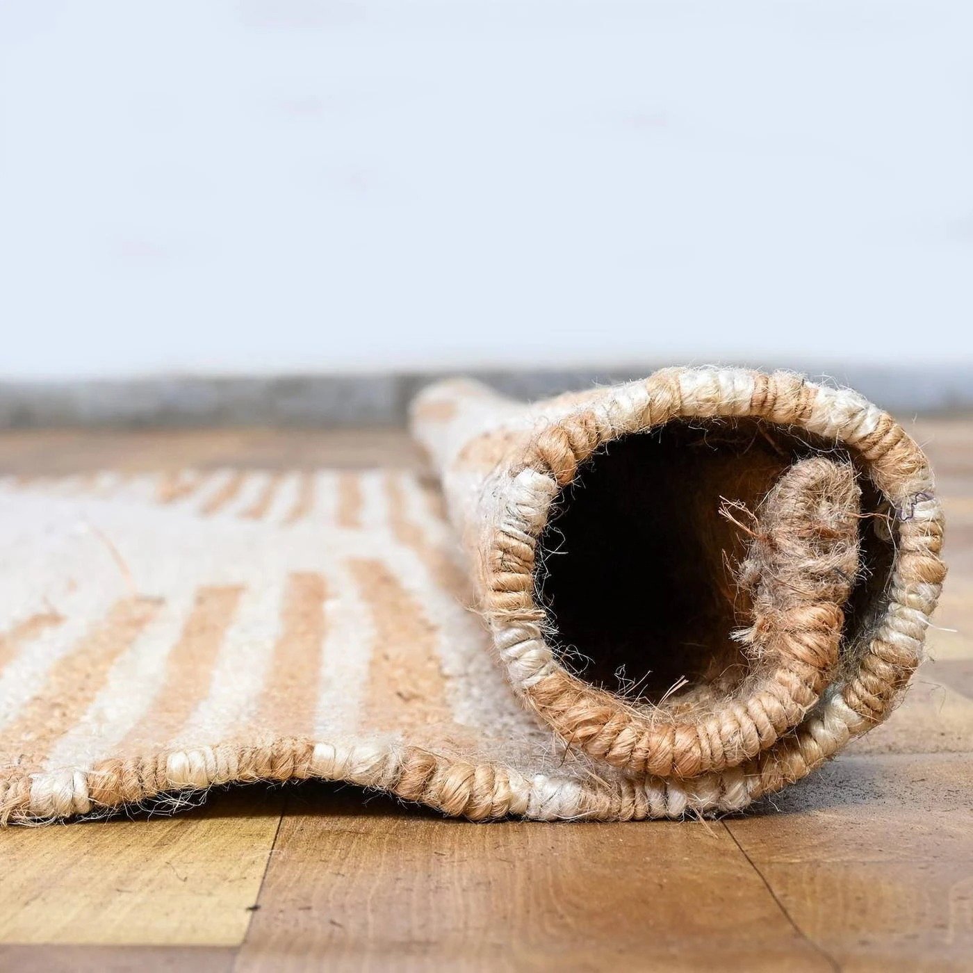 White jute rug diamond pattern White jute rug diamond pattern - Image 3