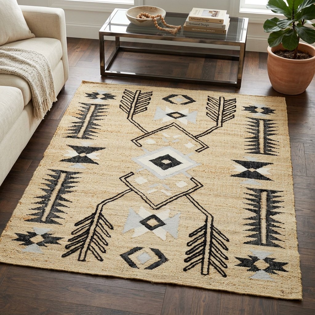 Bohomien tan flatweave jute-blend rug Bohomien tan flatweave jute-blend rug