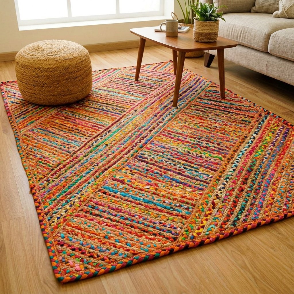 Chindi multicolor stripe jute rug Chindi multicolor stripe jute rug