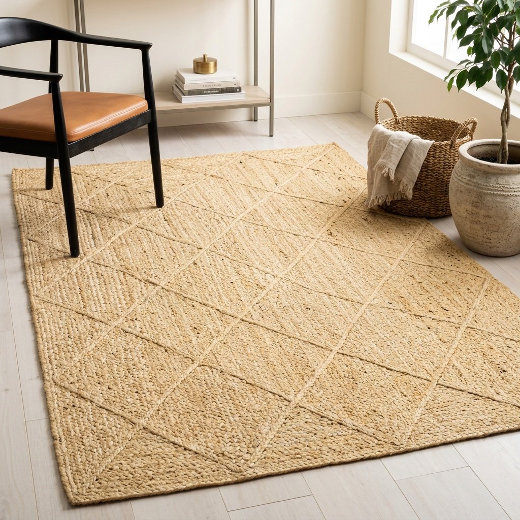 Ivory braided diamond jute area rug Ivory braided diamond jute area rug
