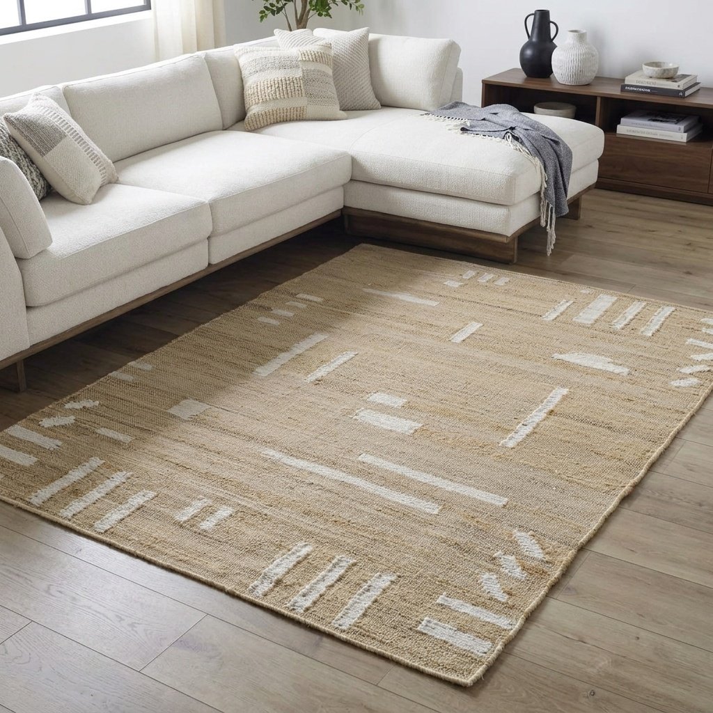 Living room cotton and jute rug Living room cotton and jute rug