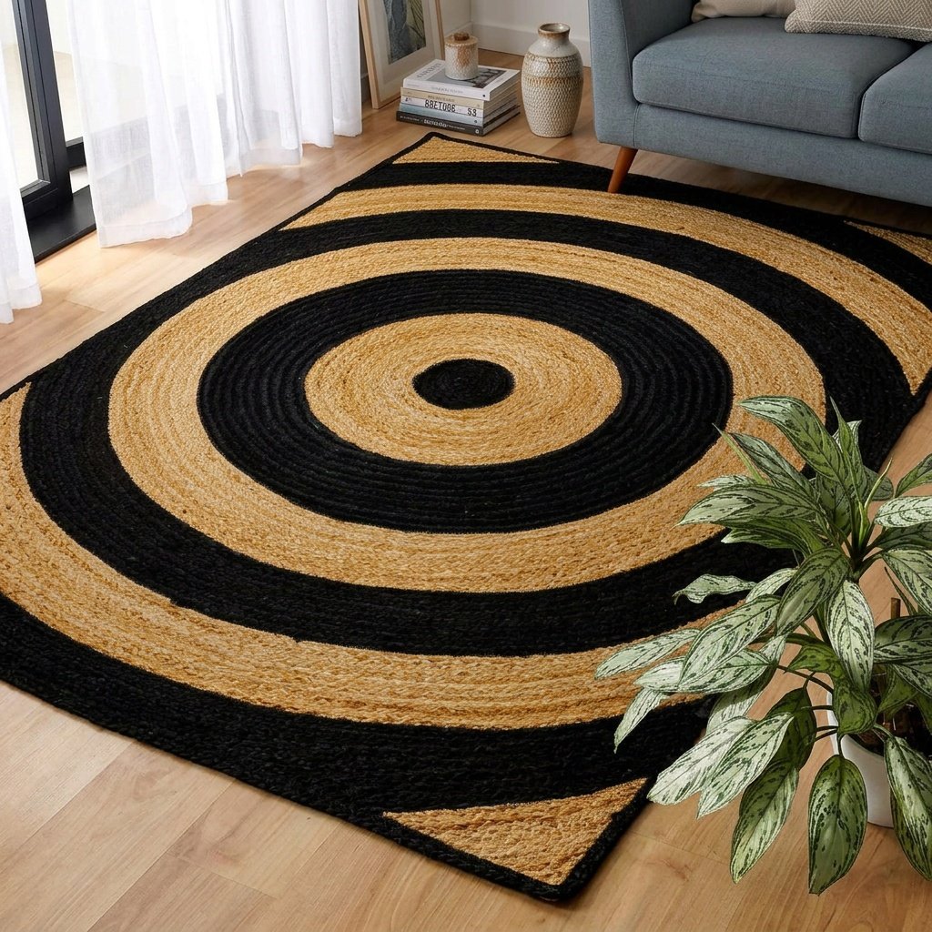 Natural black jute rugs for living room Natural black jute rugs for living room