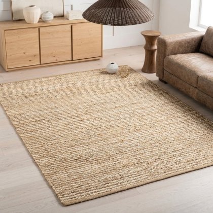 Natural fiber jute rug
