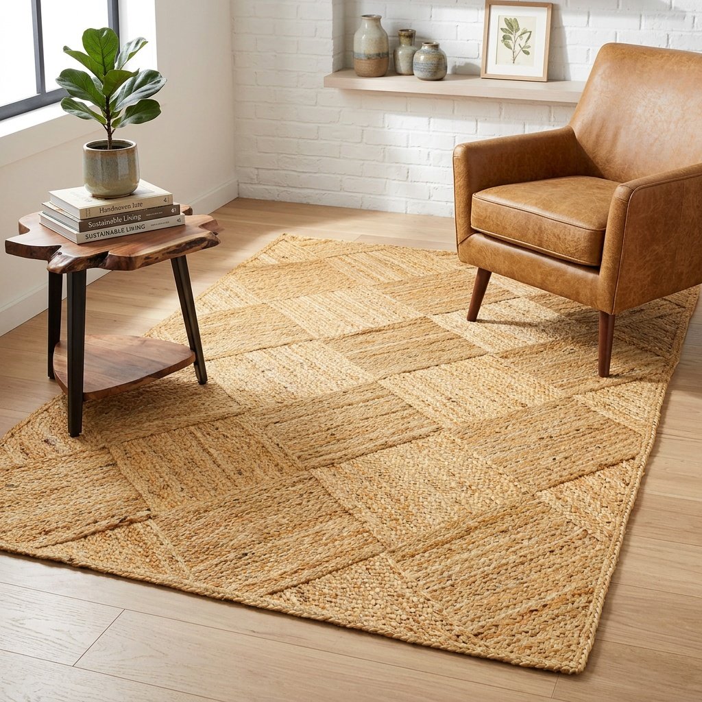 Natural handwoven diamond jute rug Natural handwoven diamond jute rug