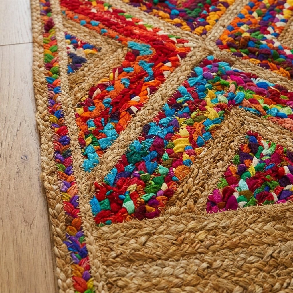 Rainbow jute rag runner rug Rainbow jute rag runner rug