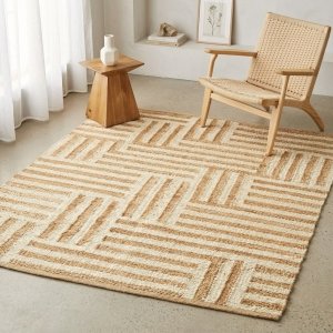 Scandinavian style hemp jute rug