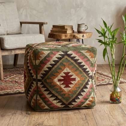 Southwest jute blend pouf