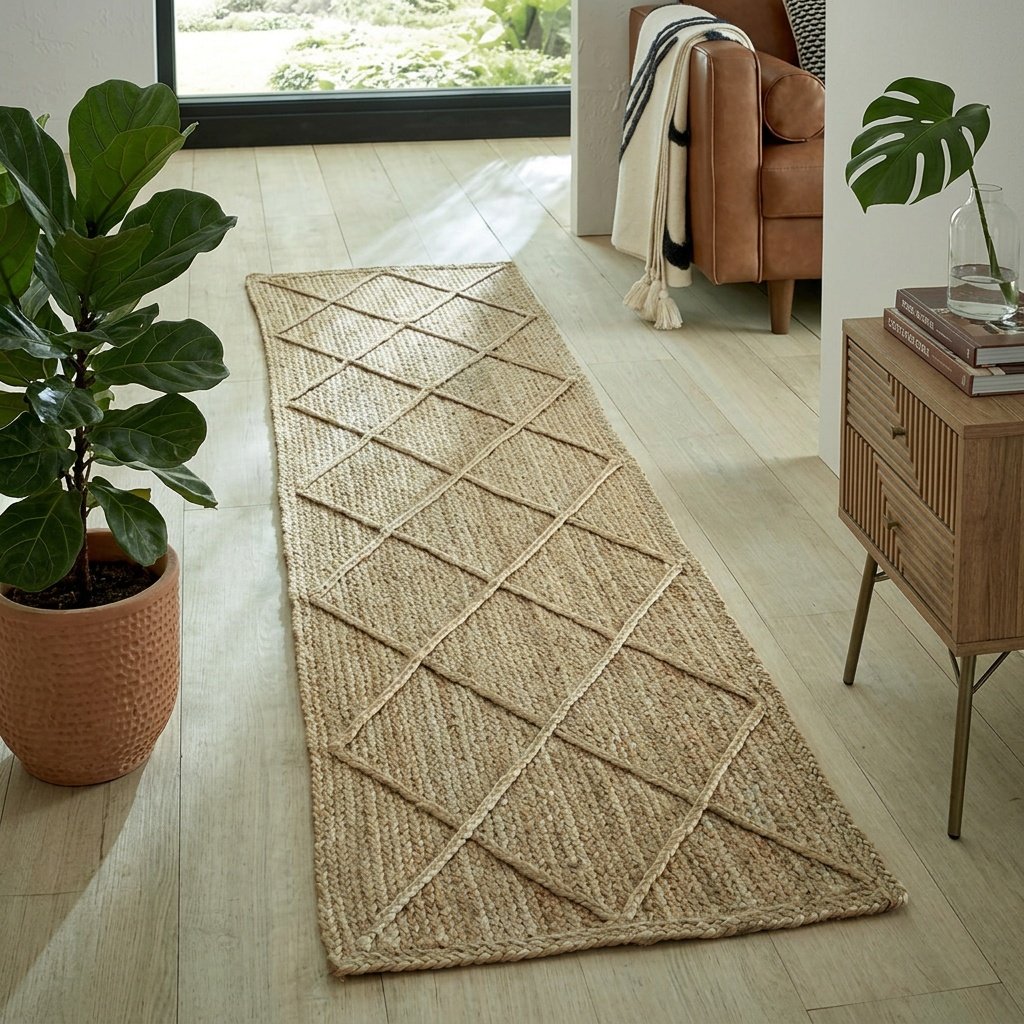 Textured diamond jute rug Textured diamond jute rug