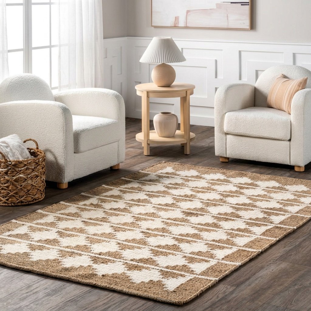 White and natural hemp jute rug White and natural hemp jute rug