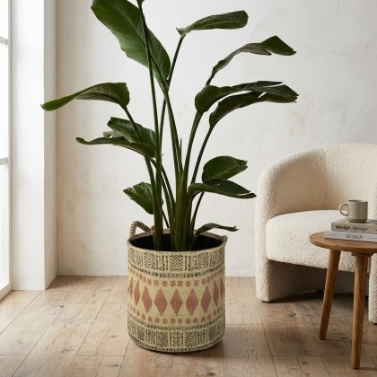 Aztec jute round basket