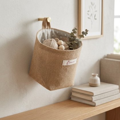 Cotton linen jute hanging basket