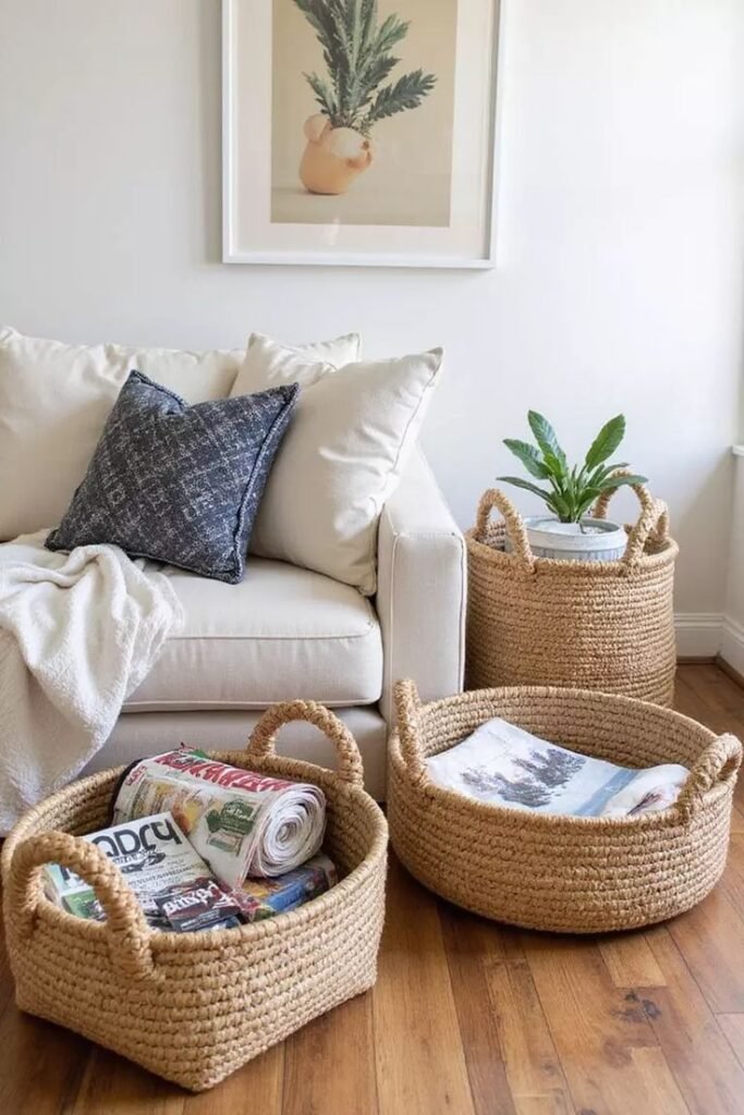 jute basket storage