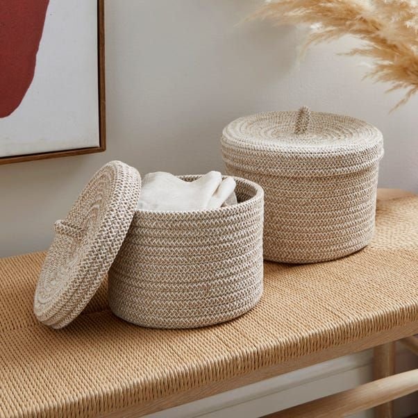 jute basket with lids