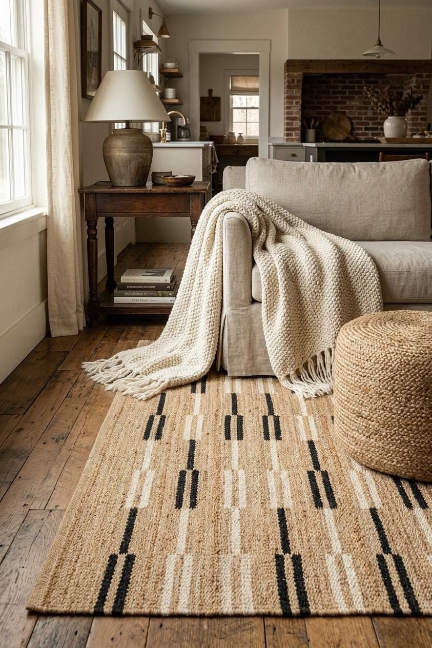 ¿Son duraderas las alfombras de yute y algodón? cotton jute rugs